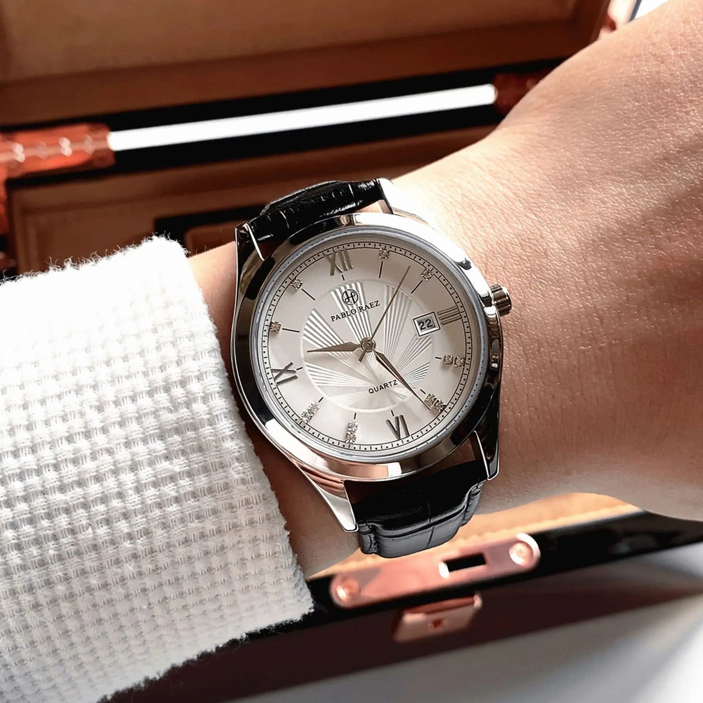 UTHAI High Authentic Men Watch Brand Waterproof Leather Calendar Student Exam Table Male Fashion Quartz Clock Watches Has Box