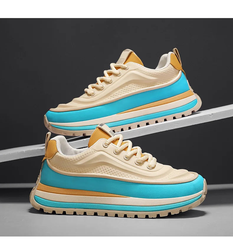 New Shoes for Men Chunky Sneaker Thick-soled Casual Sport Shoes Street Trend Colors Height Increasing Platform Shoes