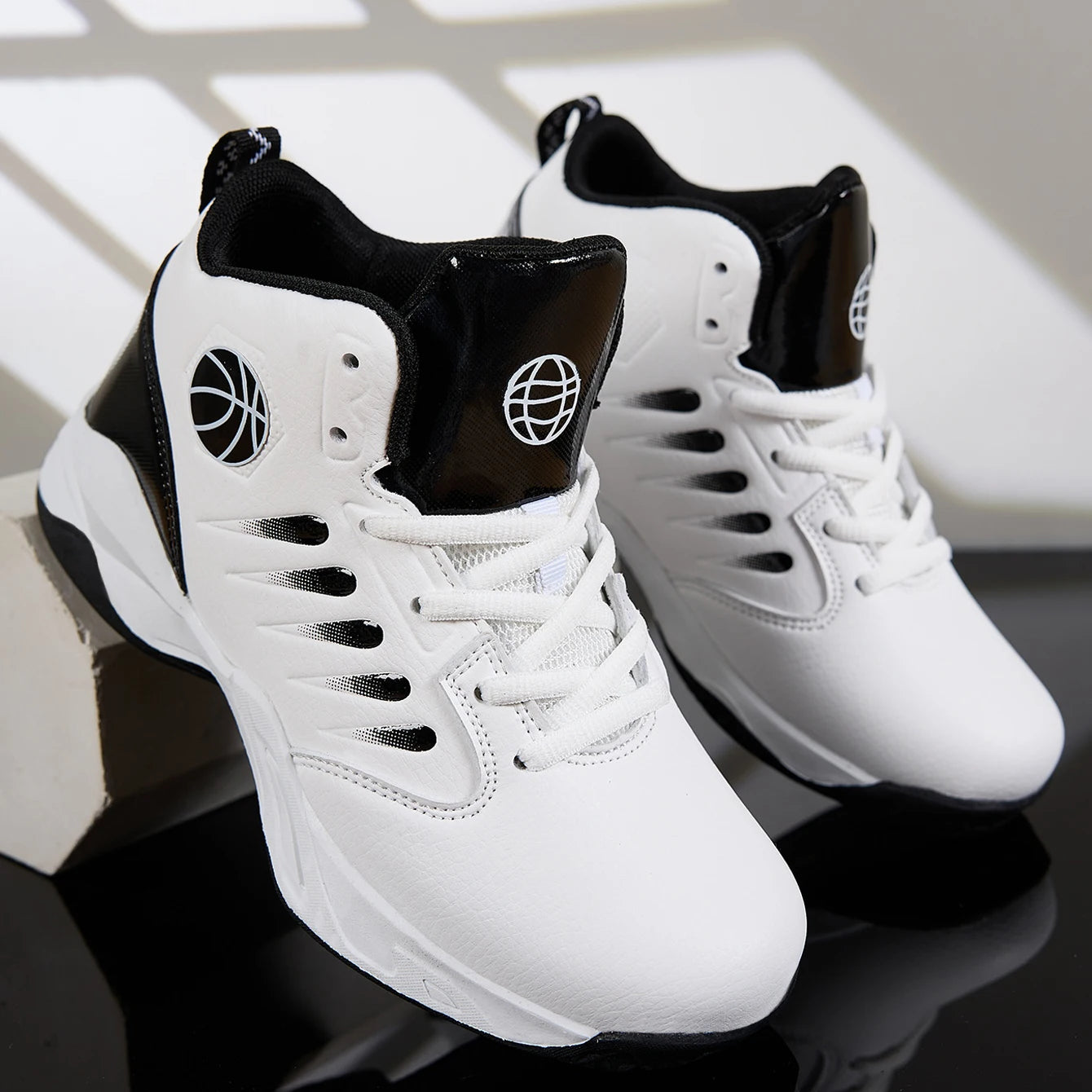 Kids High-Top Basketball Shoes - Anti-Slip Breathable Athletic Sneakers