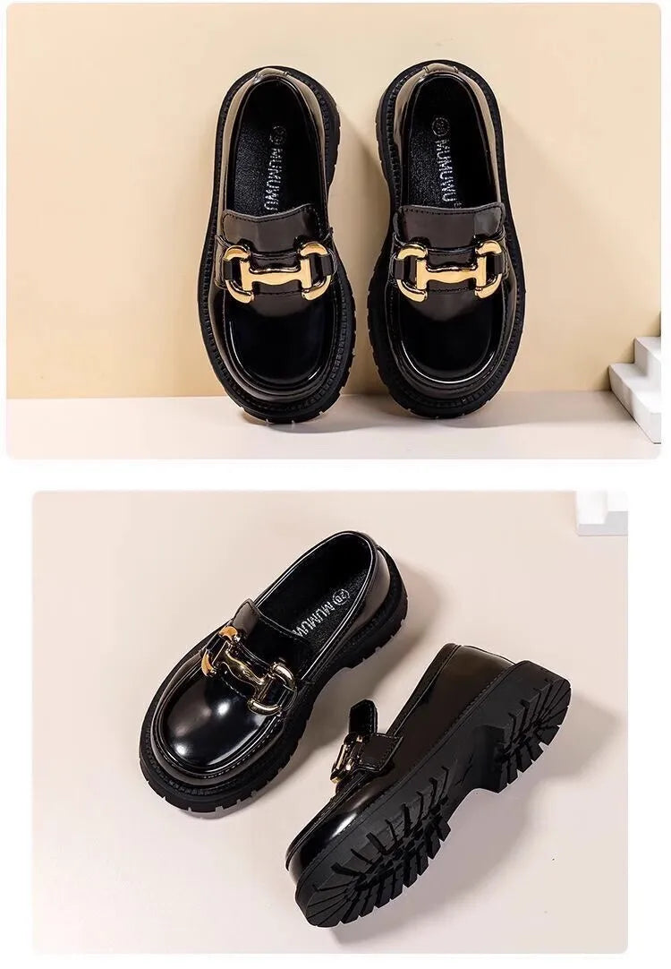 Girls' leather shoes princess shoes spring and autumn loafers non-slip soft-soled fashionable shoes