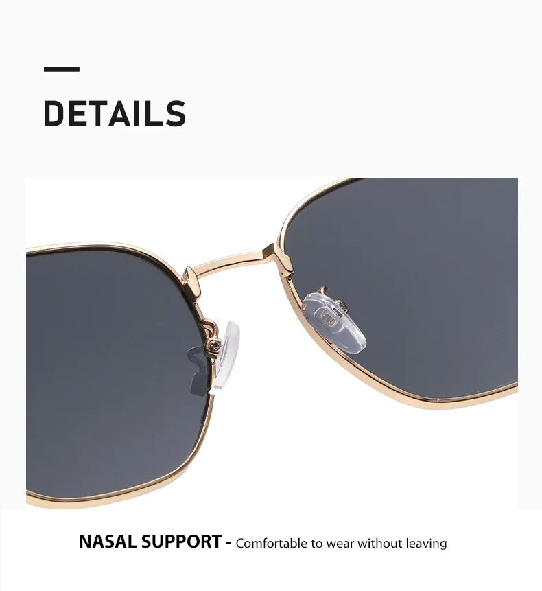 Street Photography Sunglasses For Women, Metal Fashion Uv Anti-retro Round Frame Trendy Personalized Car Sunglasses 2415