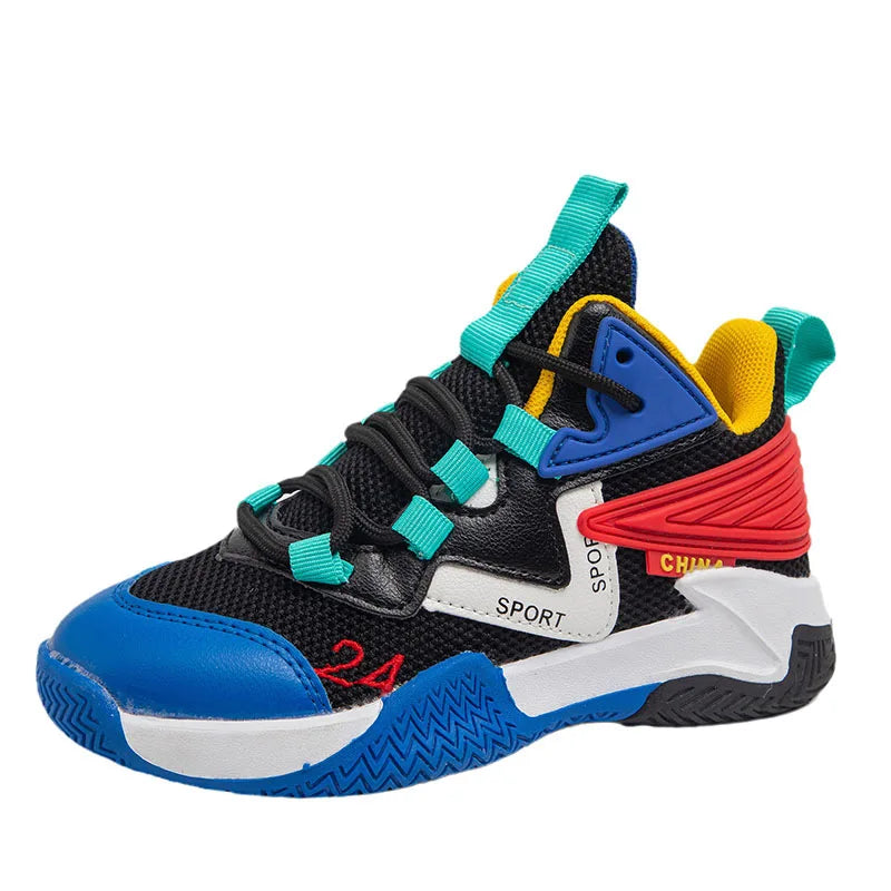 Boys' basketball shoes 2025new children'smeshbreathablesneakersboys' casual shoes, middle and big children's running shoes, tide