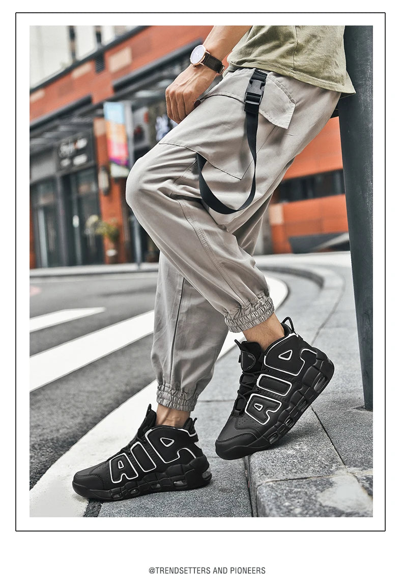 2025 Men's Air Cushion Running Shoes Breathable Knit Upper Shock Absorption Gym Jogging Shoes Basketball Shoes New