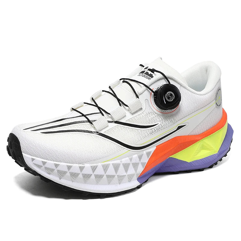 2025 New Lightweight Outdoor Casual Sports Shoes With Rotating Buckle Carbon Plate And Popcorn Outsole Running Shoes For Men