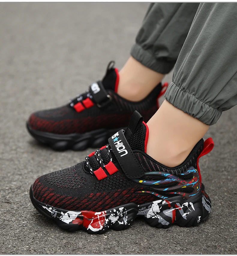 Autumn Children Fashion Sports Shoes High Quality Outdoor Sneakers Boys Girls PU Leisure Trainers Shoes Kids Casual Sneaker
