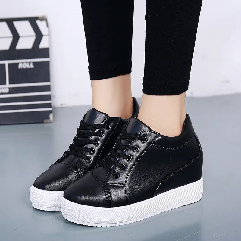 hot White Hidden Wedge Heels sneakers Casual Shoes Woman high Platform Shoes Women's High heels wedges Shoes For Womenbn54