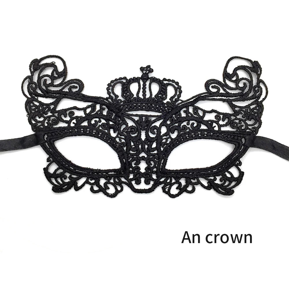Women Carnival Mask Hollow Lace Masquerade Face Mask Princess Prom Party Props Black Eye Mask Halloween Costume for Women