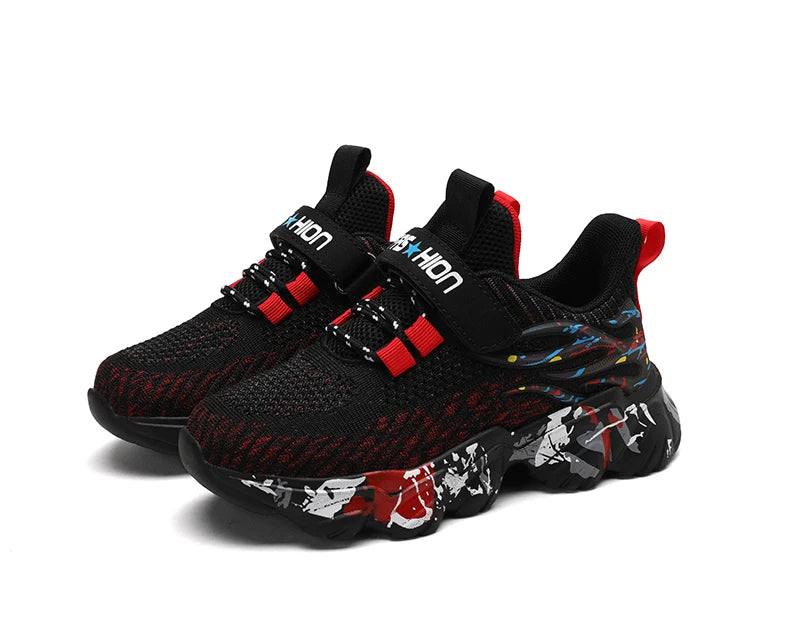 Autumn Children Fashion Sports Shoes High Quality Outdoor Sneakers Boys Girls PU Leisure Trainers Shoes Kids Casual Sneaker