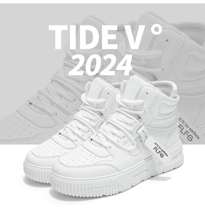 Casual Sneaker High-top Male Sneakers Loafers Shoes for Men Skateboard Sports and Leisure Wear-resistant Non-Slip All-match New