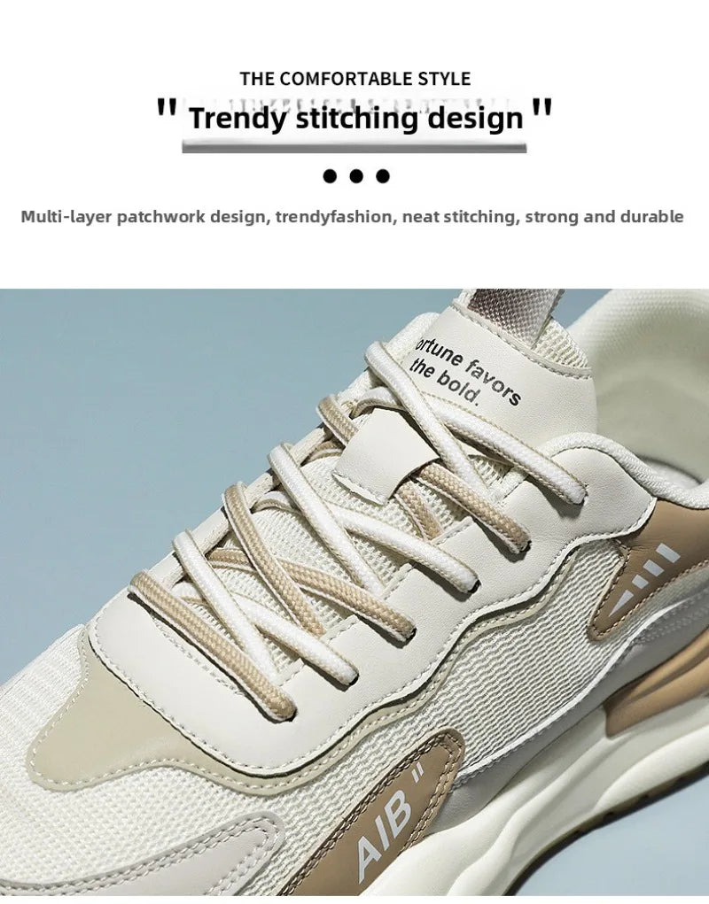 2025 Men's Shoes Autumn Sports Shoes Versatile Casual Shoe Running Anti Slip Height Increasing Dad Trendy Shoe Summer