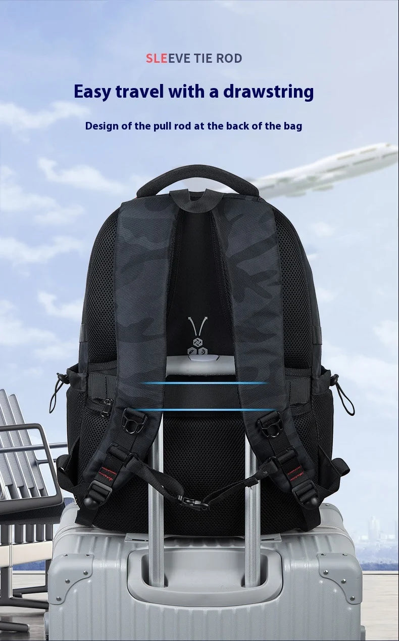 Backpack, male student backpack, computer bag, travel large capacity, thick, handsome, durable, dirt resistant