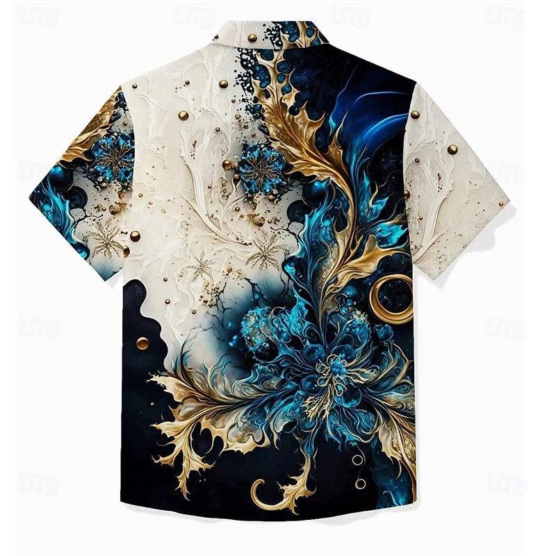 Trend Floral Graphic Shirts For Men Fashion 3D Printed Short Sleeve Summer Casual Hawaiian Shirts Loose Streetwear Blouse 2024