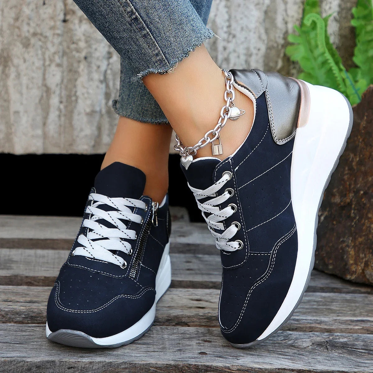 2025 spring autumn Shoes Woman Trend Wedge Platform Casual Shoes Women Lace Up Sports Shoes Woman Non Slip Breathable Sneaker