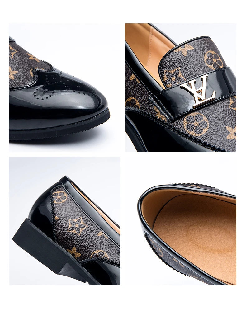 Doudou Shoes New Men's British Business Genuine Leather Slip-On Soft Leather Shoes Pointed Toe Hairstylist Versatile Trendy Shoe