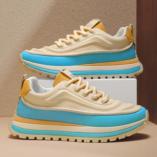 New Shoes for Men Chunky Sneaker Thick-soled Casual Sport Shoes Street Trend Colors Height Increasing Platform Shoes