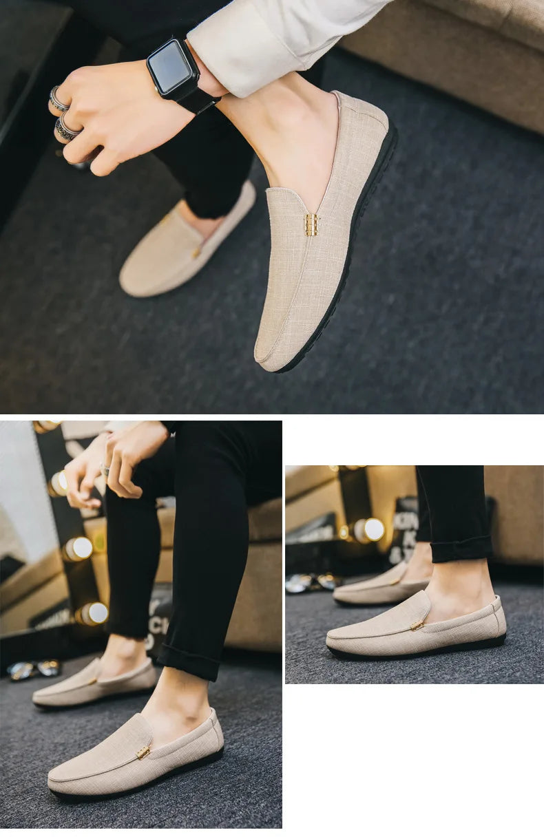 Shoes Men Casual Comfort Men Shoes Denim Male Shoes Adult Footwear 2023 New Men Loafers Canvas Shoes Men Sneakers Driving Shoes