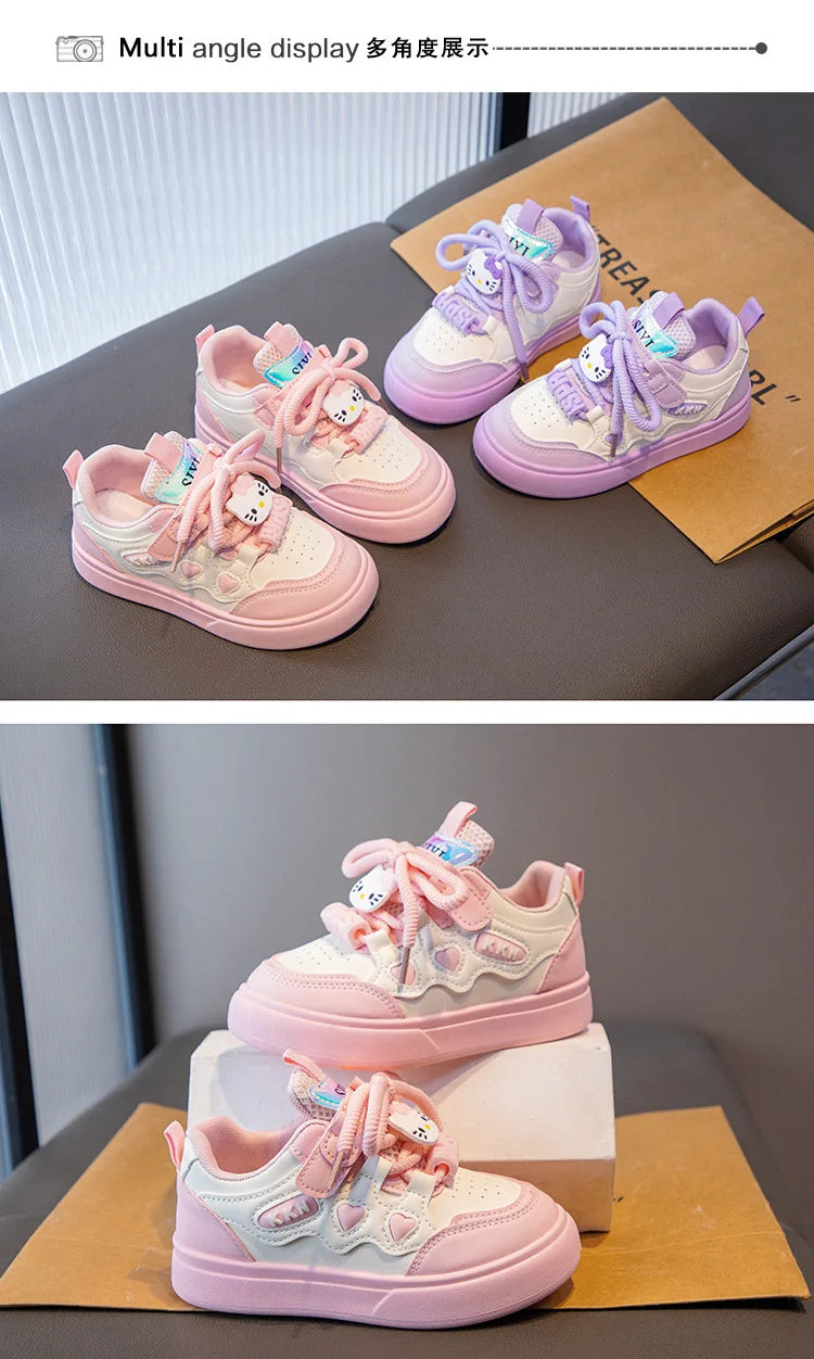New 2025 Spring Autumn Girls Fashion Sneakers Princess Style Lightweight Casual Shoes for Little Girls