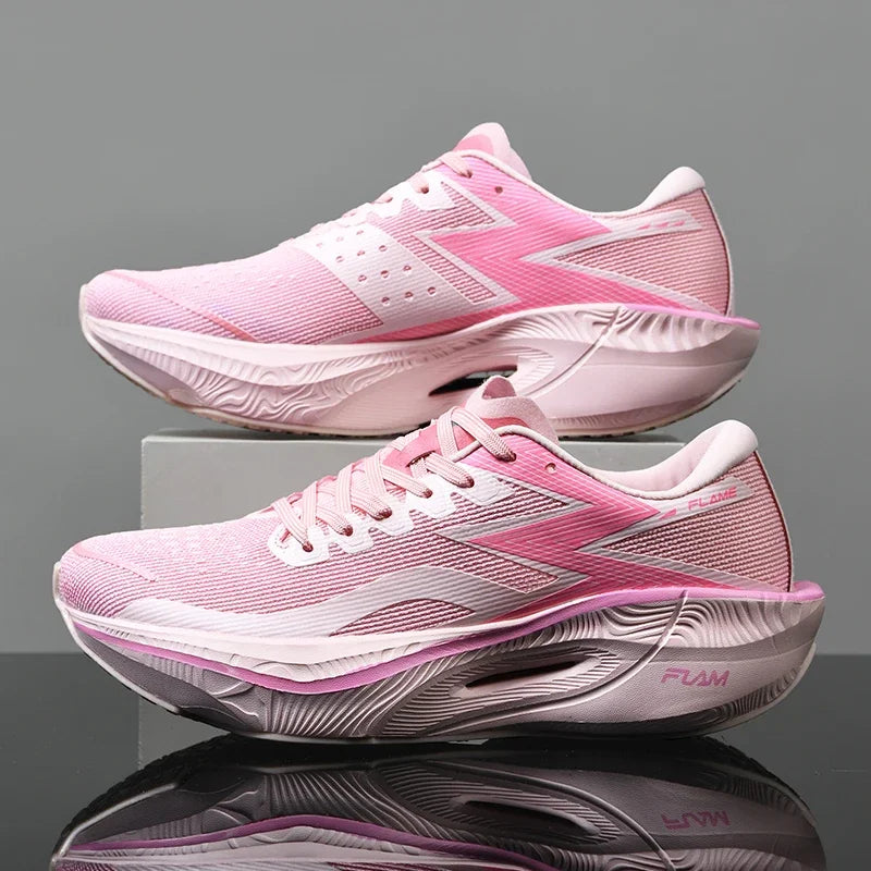 Marathon Air Cushion Carbon Plate Sports Running Shoes Men Breathable Lightweight Women's Comfortable Athletic Nonskid Sneakers