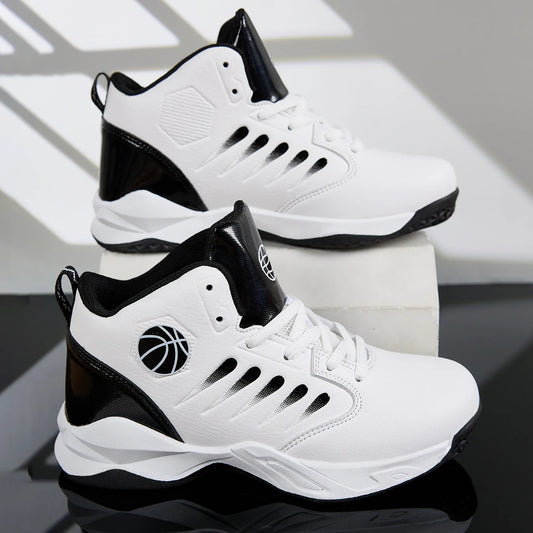 Kids High-Top Basketball Shoes - Anti-Slip Breathable Athletic Sneakers