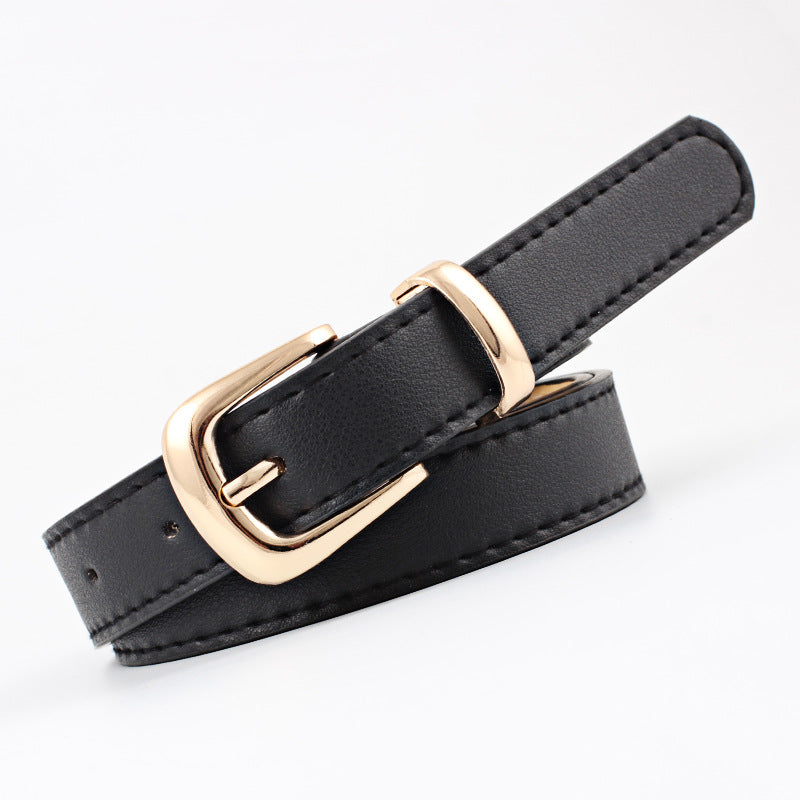 2.4X105cm Women Belts PU Leather Simple Metal Buckle Belt Girls Dress Jean Pants Waistband Belts for Lady Luxury Designer Brand