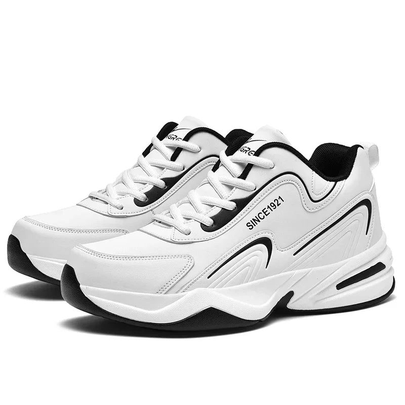 Men's Waterproof Leather Sneakers - Outdoor Walking Sports Shoes
