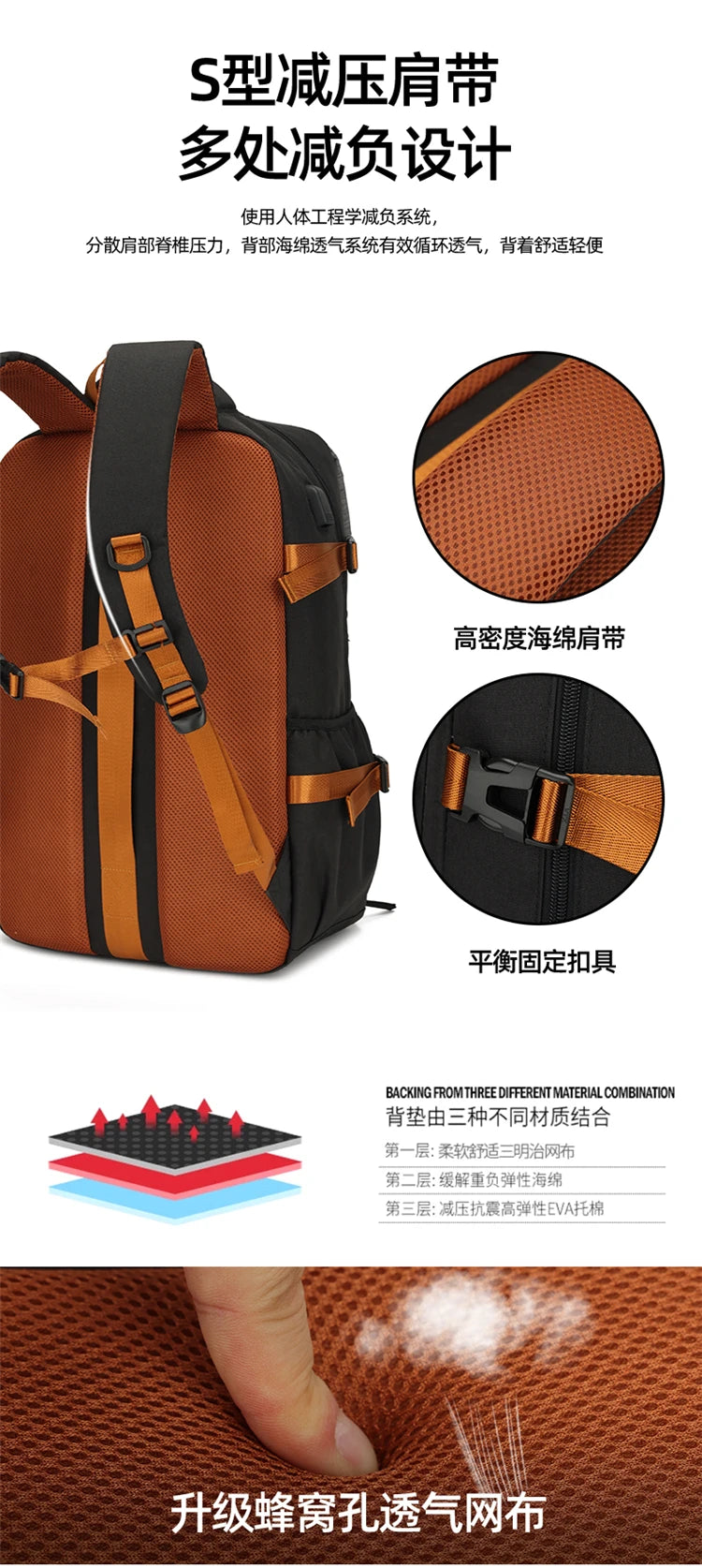 Backpack for men, large capacity travel bag, outdoor waterproof luggage bag, business trip hiking bag, student backpack, backpac