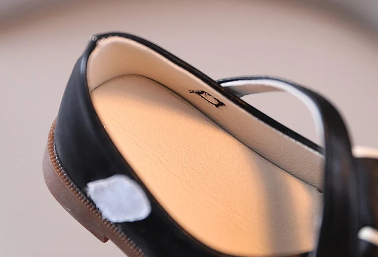 Spring and Autumn Children's Shoes, Small Leather Shoes  Casual Babies Square Mouth Shoes Bow Ties  Princess Shoes Single Shoes