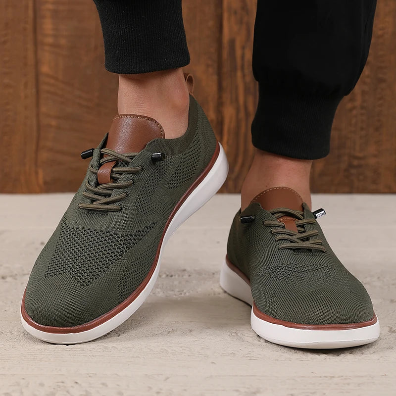 Fashionable Avant Garde Men's Sports Shoes Knitted Mesh Breathable Trendy Appearance Flat Shoes Versatile Street Casual Shoes