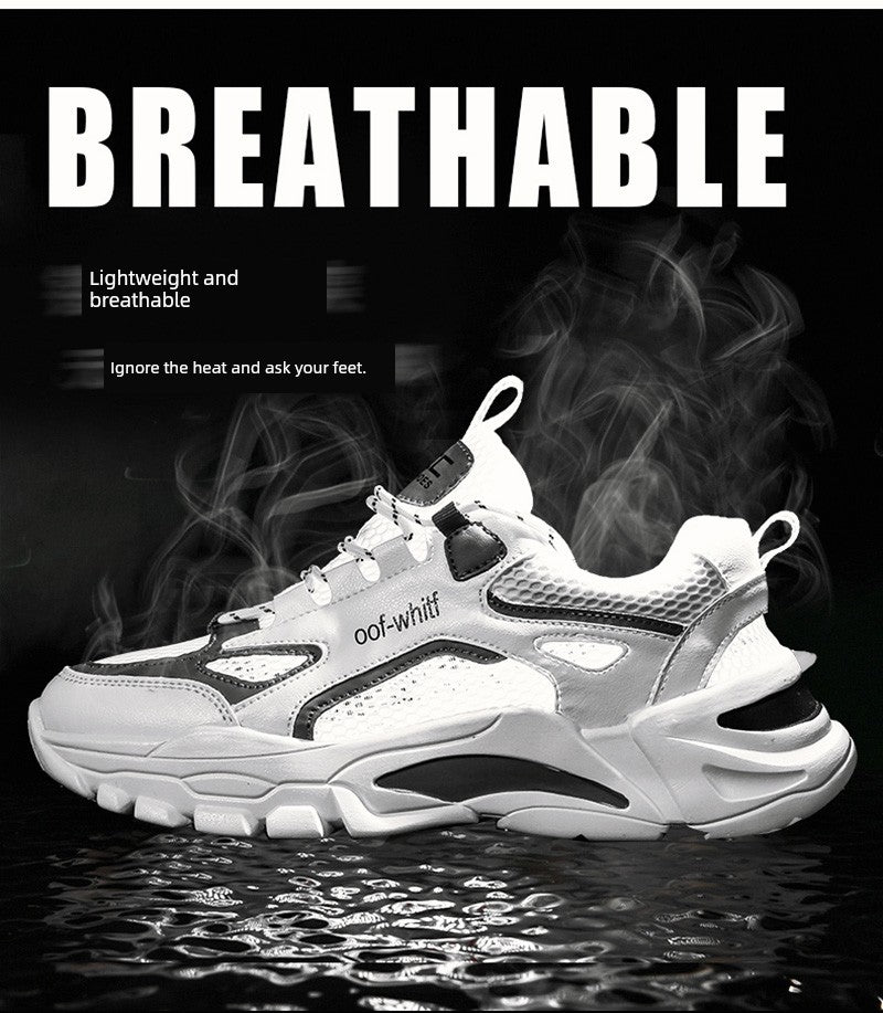 Summer Mesh Men's Breathable Shoes Sneaker Men's Summer Thin Single Mesh Plus Size Teenagers Junior High School Student Mesh Shoes