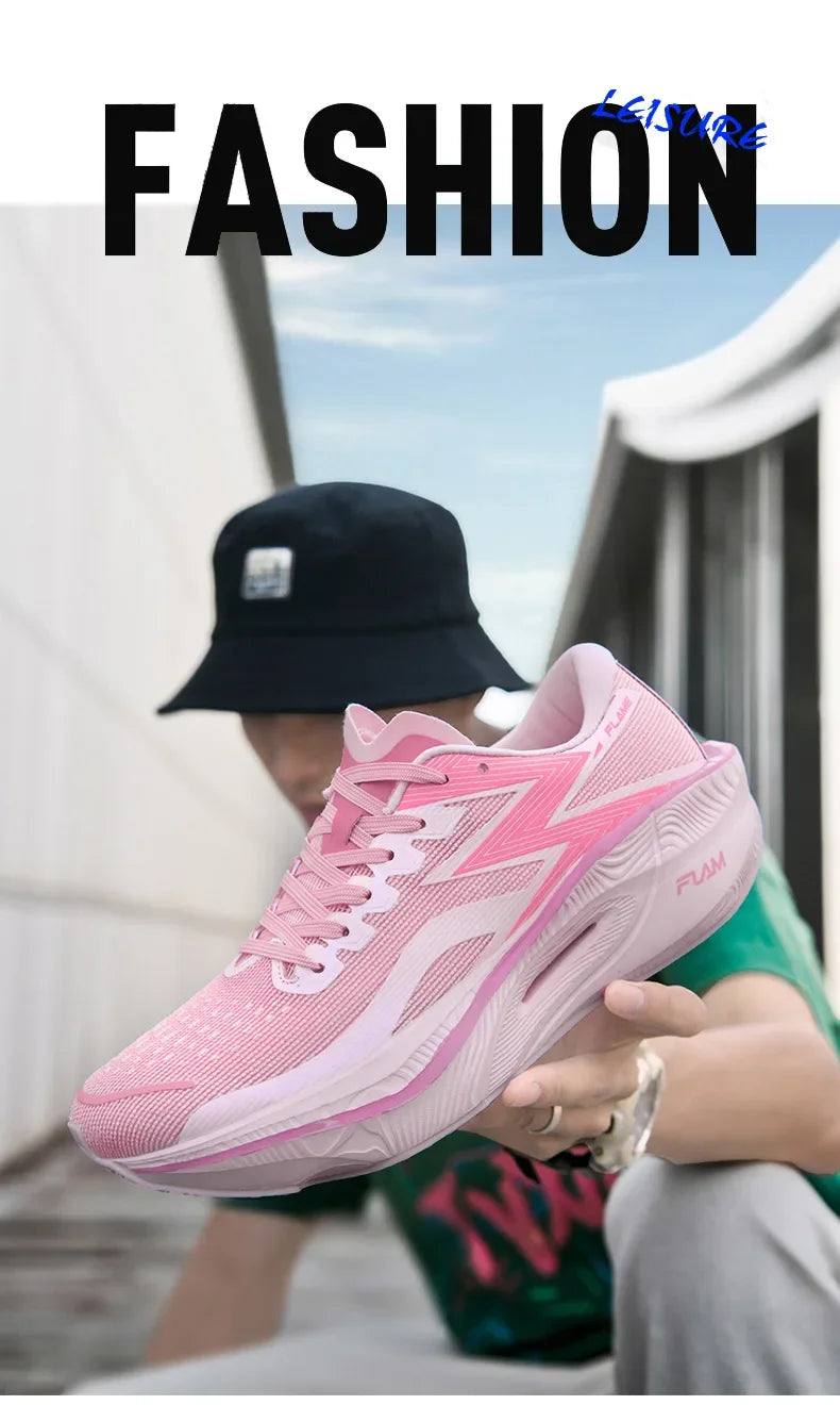 Marathon Air Cushion Carbon Plate Sports Running Shoes Men Breathable Lightweight Women's Comfortable Athletic Nonskid Sneakers