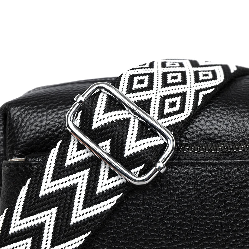 100% Cowhide 3 Layers Crossbody Shoulder Bag Luxury Genuine Leather Messenger Bag Fashion Daily Use For Women Wallet HandBag