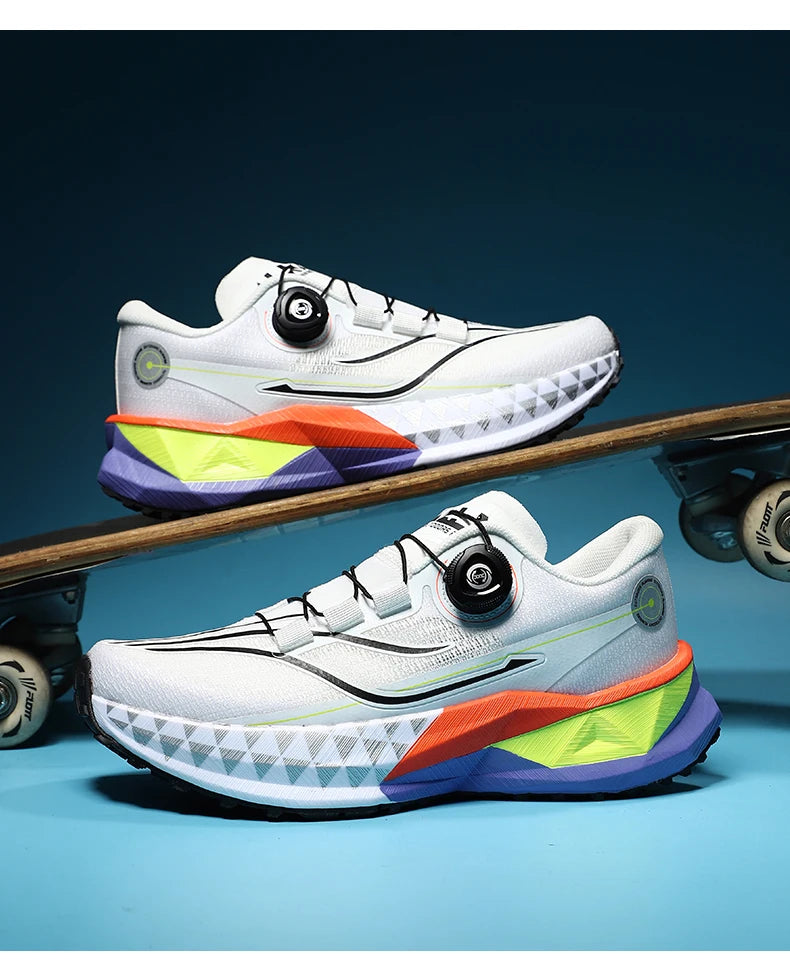2025 New Lightweight Outdoor Casual Sports Shoes With Rotating Buckle Carbon Plate And Popcorn Outsole Running Shoes For Men