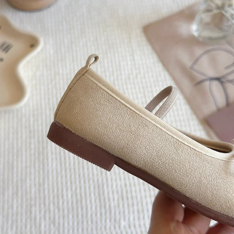 2025 Spring Autumn New Children Leather Shoes for Girls Fashion Korean Style Soft Sole Anti-slippery Sweet Bowtie Princess Shoes