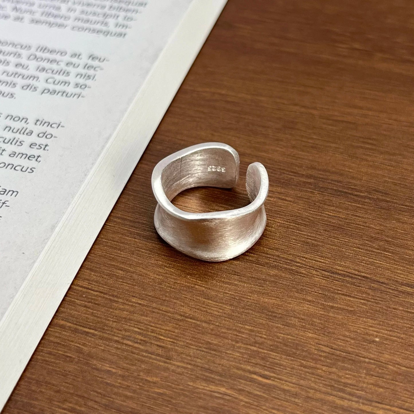 925 Sterling Silver Rings for Women Men Fashion Handmade Wide Ring Couple Minimalist Party Jewelry Gift Prevent Allergy