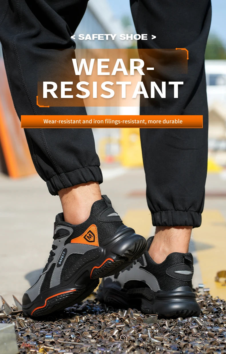 Work Sneakers for Men Safety Shoes Anti-smash Anti puncture Indestructible Shoes Breathable comfort Steel Toe Protection Shoes