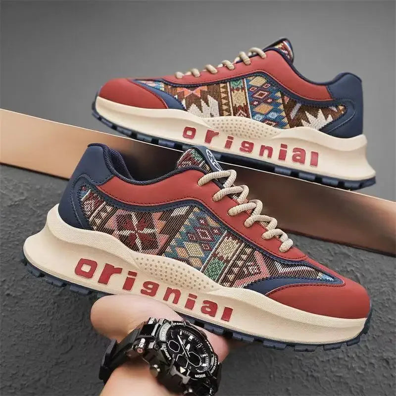 Men's Low Top Leather Sneakers - Fashionable Running & Casual Lace - Up Shoes