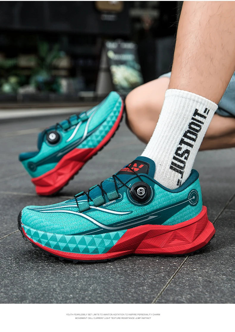 2025 New Lightweight Outdoor Casual Sports Shoes With Rotating Buckle Carbon Plate And Popcorn Outsole Running Shoes For Men