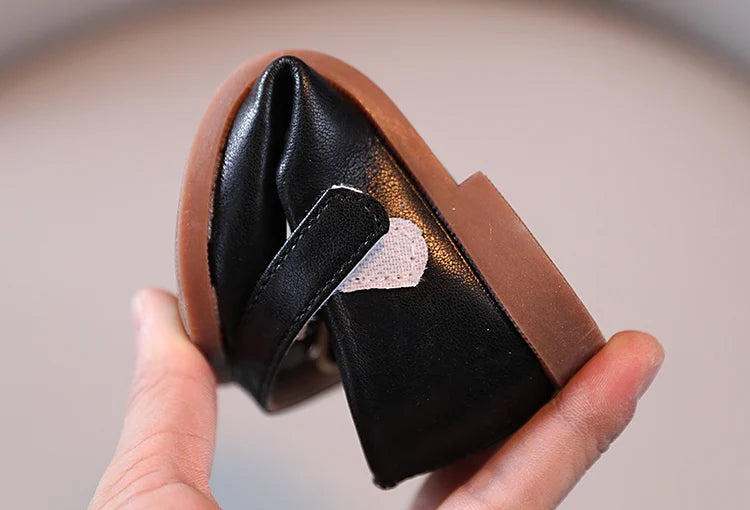 Spring and Autumn Children's Shoes, Small Leather Shoes  Casual Babies Square Mouth Shoes Bow Ties  Princess Shoes Single Shoes