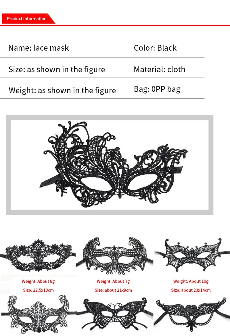 Women Carnival Mask Hollow Lace Masquerade Face Mask Princess Prom Party Props Black Eye Mask Halloween Costume for Women
