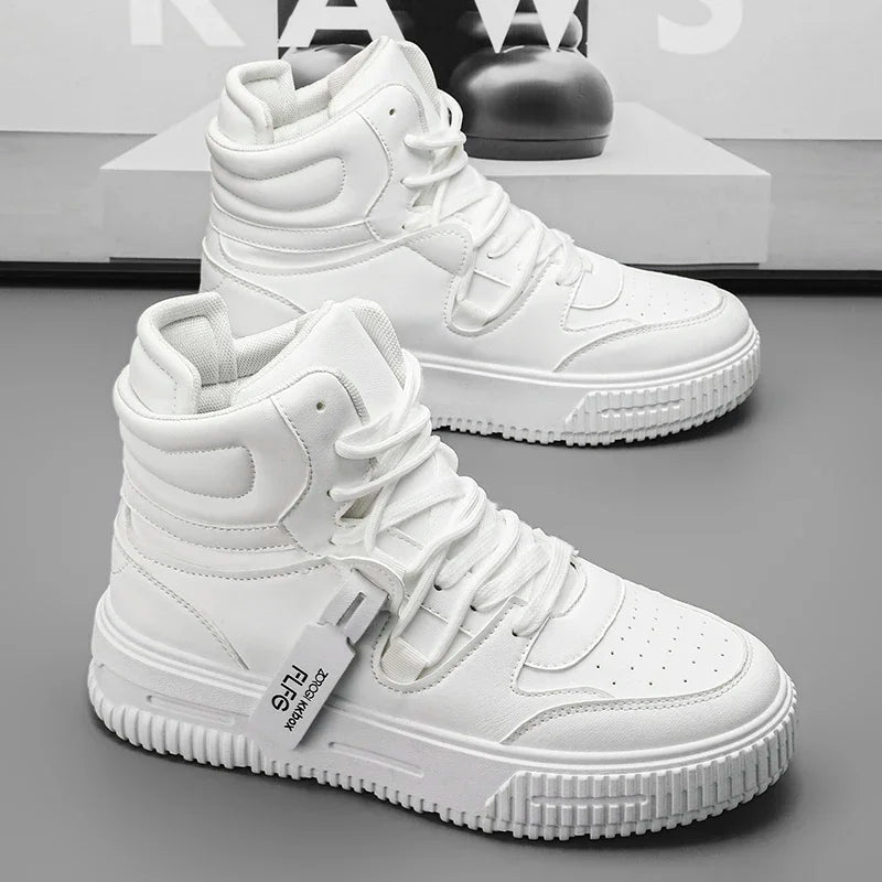 Casual Sneaker High-top Male Sneakers Loafers Shoes for Men Skateboard Sports and Leisure Wear-resistant Non-Slip All-match New