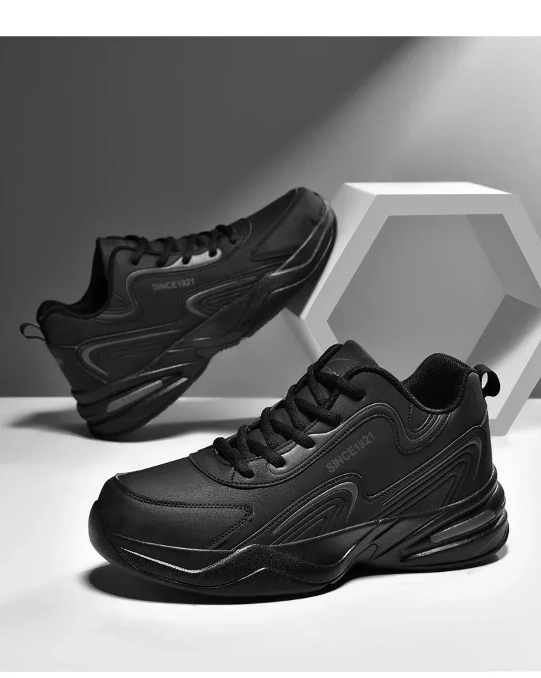 Men's Waterproof Leather Sneakers - Outdoor Walking Sports Shoes
