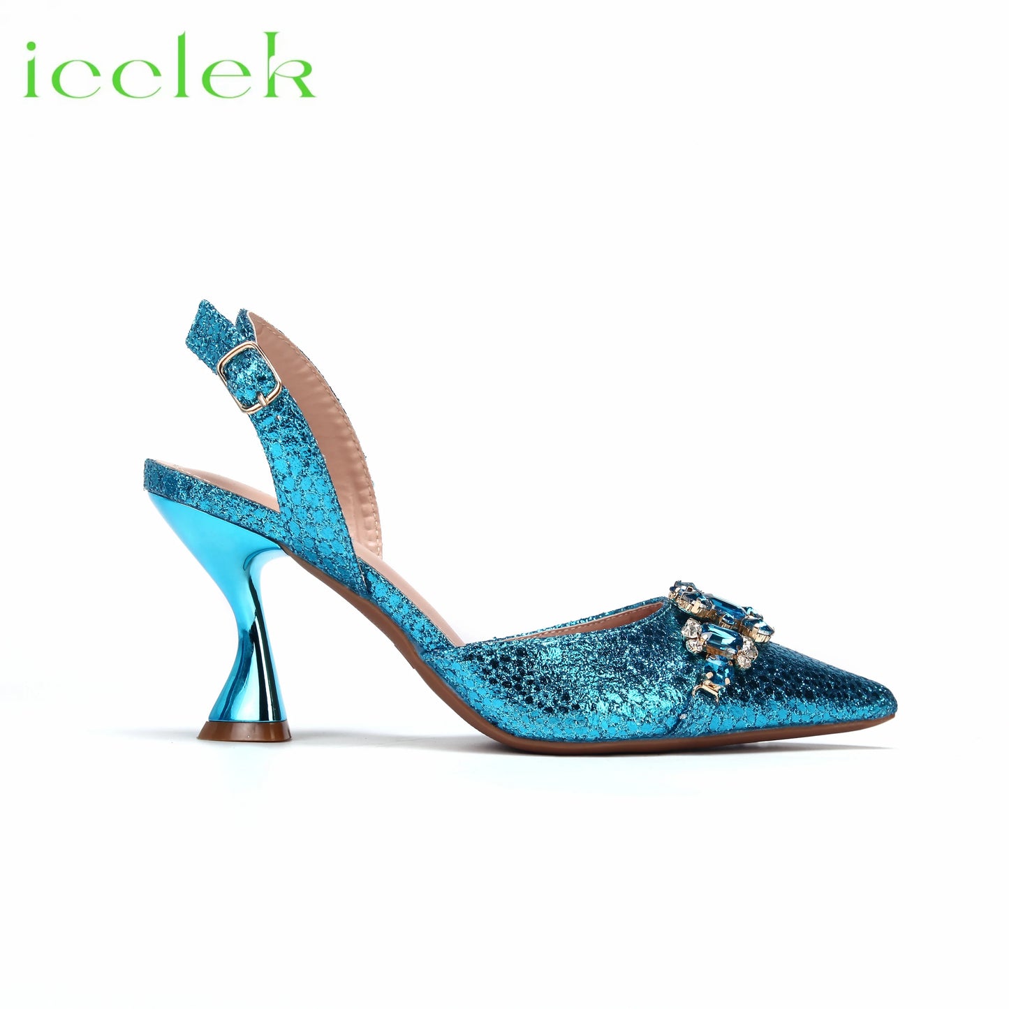 New Arrivals Special Design Pink Color African Women Shoes and Bag Set Pointed Toe Sandals for Wedding Party