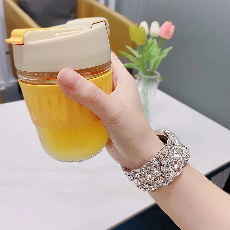 Bling Band for Apple Watch Ultra 38mm 40mm 42mm 44mm 41mm 45mm 49mm Diamond Metal Wristband Strap Iwatch Series 8 7 6 SE 5 4 3