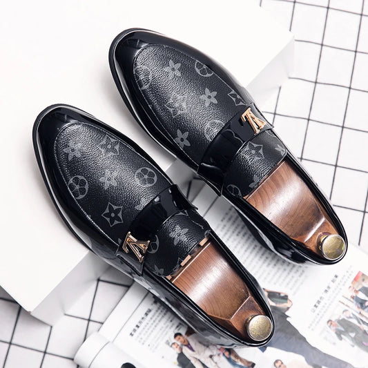 Loafers 2025 New Men's Shoes British Business Genuine Leather Slip-On Soft Surface Small Leather Shoes Pointed Toe Trendy Shoes