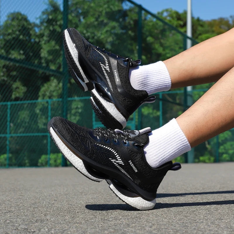 Air Cushion Carbon Plate Sports Running Shoes Men Breathable Lightweight Women's Comfortable Athletic Nonskid Sneakers