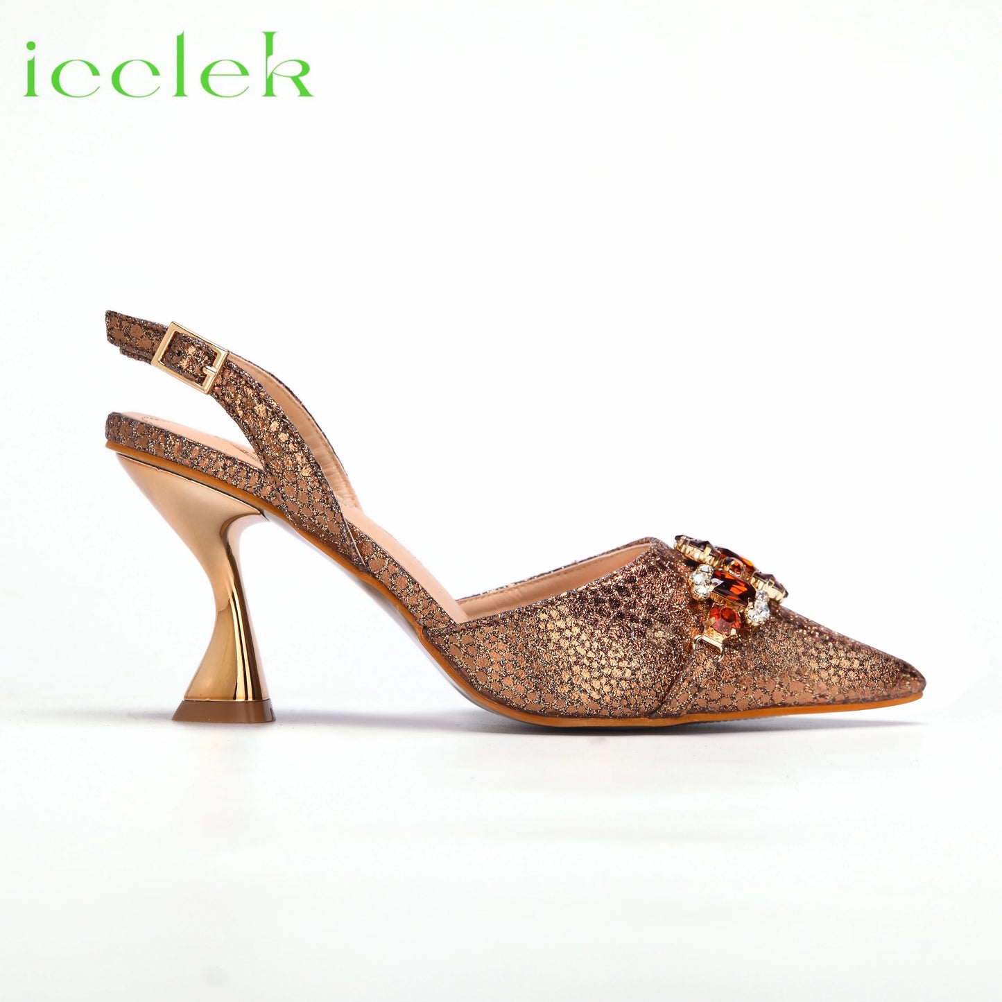 New Arrivals Special Design Pink Color African Women Shoes and Bag Set Pointed Toe Sandals for Wedding Party