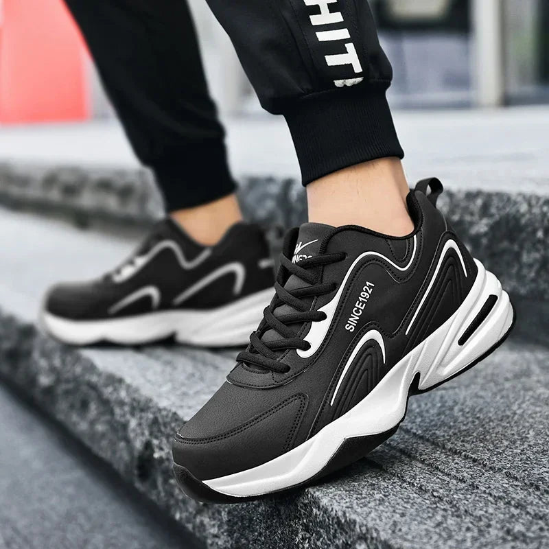 Men's Waterproof Leather Sneakers - Outdoor Walking Sports Shoes