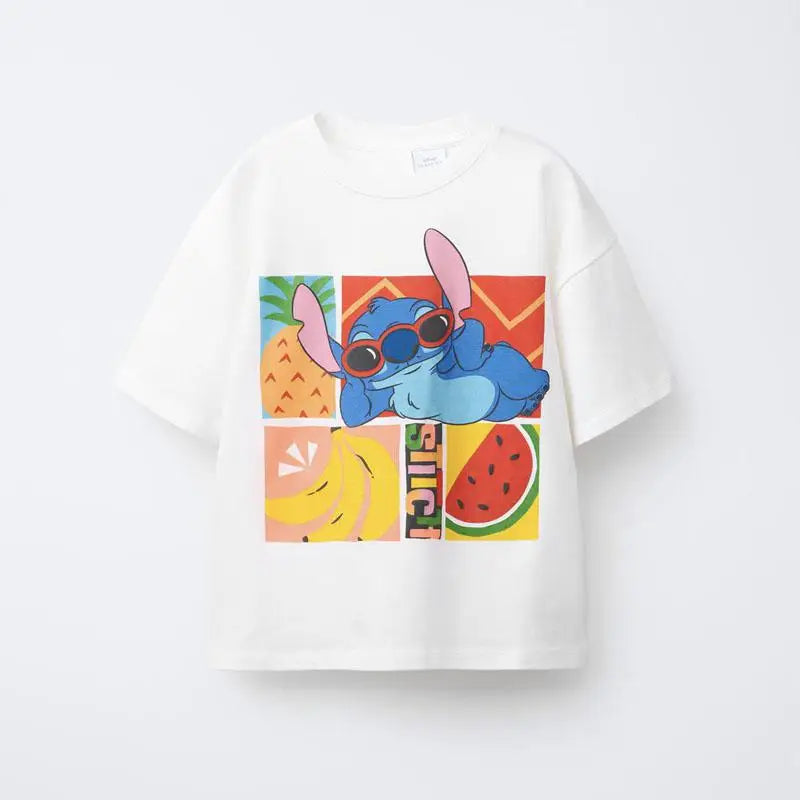 Boys Cartoon T Shirt Casual Loose Pure Cotton Short Sleeve Bottoming Shirt Girls Baby New Printed Tees Cute Round Neck Tops