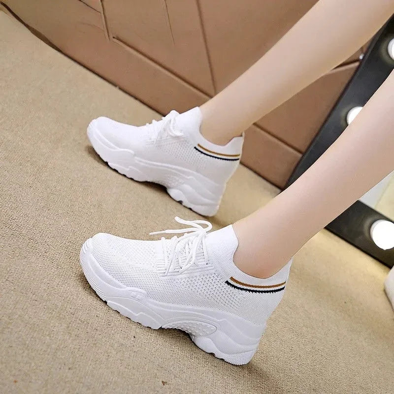Hidden Heels Women Platform Sneakers Mesh Breathable Casual Shoes for Women Fashion Outdoor Women Running Shoes tenis de mujer