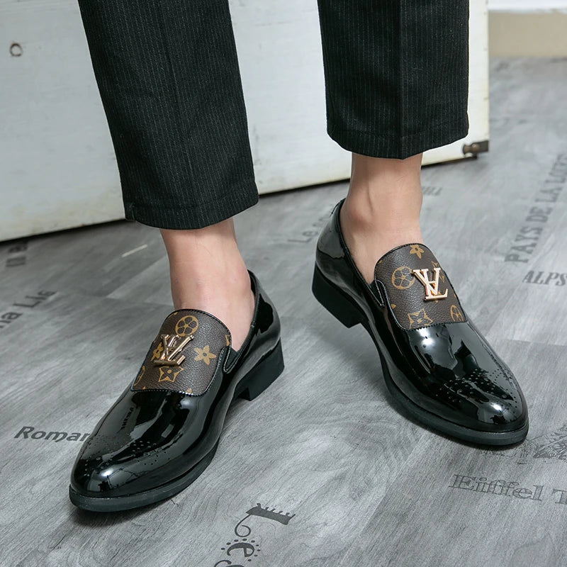 Men's Genuine Leather Tassel Loafers Black Formal Dress Shoes Slip-On Wedding Brogues 2025 Fashion Casual Loafers